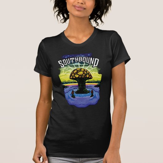 T-shirt femme champignon classique noir (Devant)