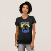 T-shirt femme champignon classique noir (Devant entier)