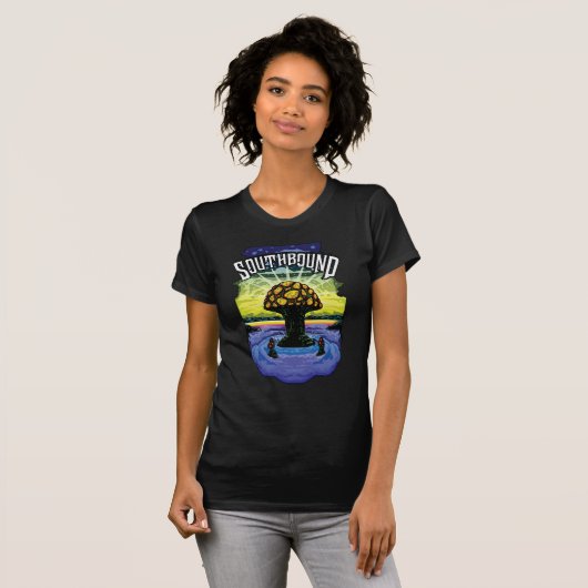 T-shirt femme champignon classique noir (Devant entier)