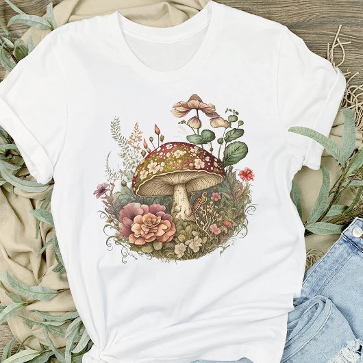 T-shirt femme champignon floral