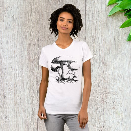 T-shirt femme champignons de prairie