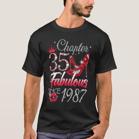 T-shirt Femme Chapitre 35 Fabuleux depuis 1987 35e anniver (Devant)