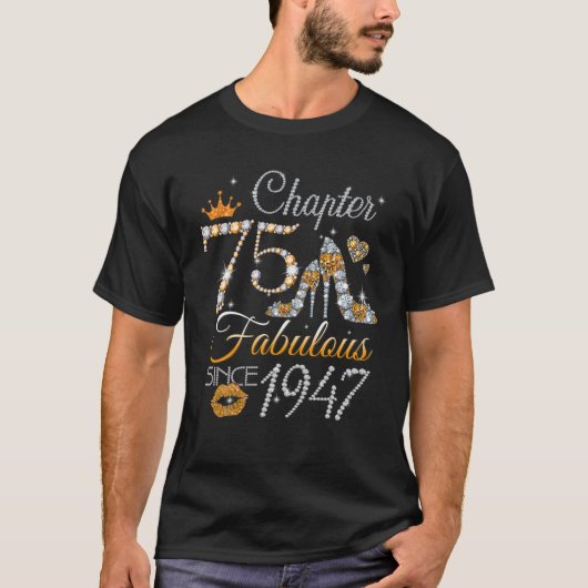 T-shirt Femme Chapitre 75 Fabuleux Depuis 1947 75E Birthda (Devant)