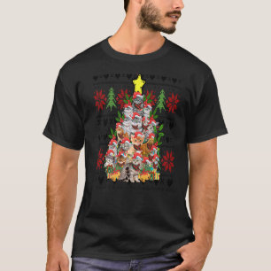 T-shirt Femme Chat de Noël Laid Arbre de Noël 2