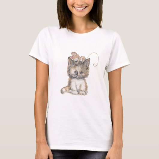 T-shirt femme chat et souris (Devant)
