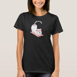 T-shirt Femme Chat Gris Yoga 1