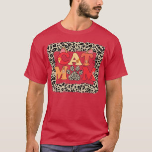 T-shirt Femme Chat Maman léopard Maman Animaux de compagni