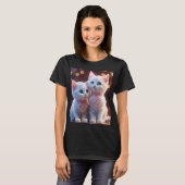 T-shirt femme chaton noir (Devant entier)