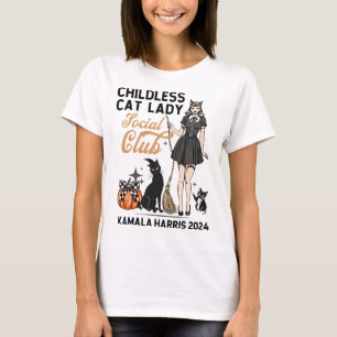 T-shirt Femme chatte sans enfants Voter Halloween sorcière