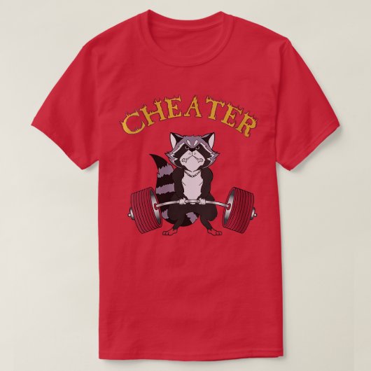 T-shirt Femme Cheater Racoon Deadlift Bodyb (Design devant)