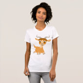 T-shirt Femme chèvre en caricature mignonne Trotti (Devant entier)