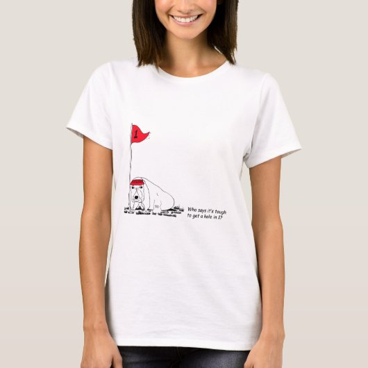 T-shirt femme chien de golf drôle (Devant)