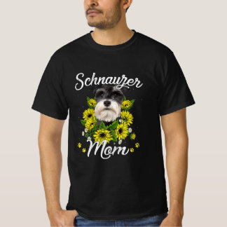 T-shirt Femme Chien Maman Jour Cadeau Sunflower Schnauzer