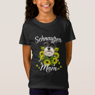 T-Shirt Femme Chien Maman Jour Cadeau Sunflower Schnauzer