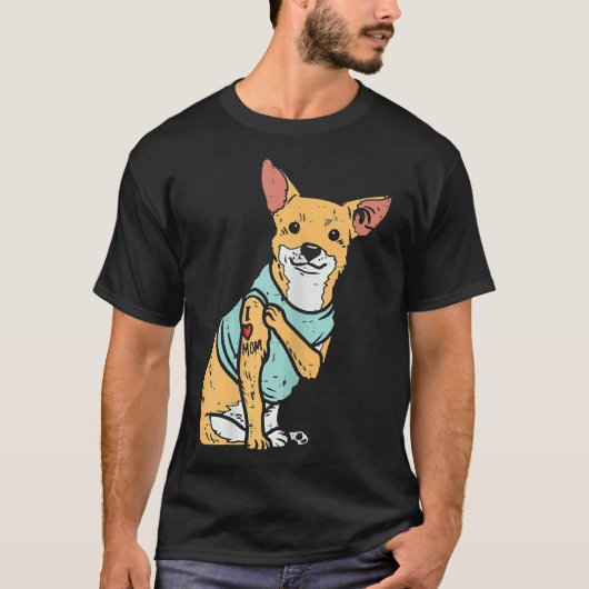 T-shirt Femme Chihuahua Amour Maman Tatouage Chiwawa Propr (Devant)