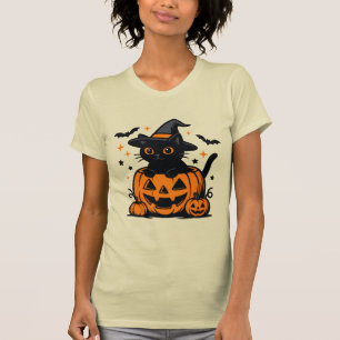 T-shirt femme Citrouille de chats noirs d'Hallowee