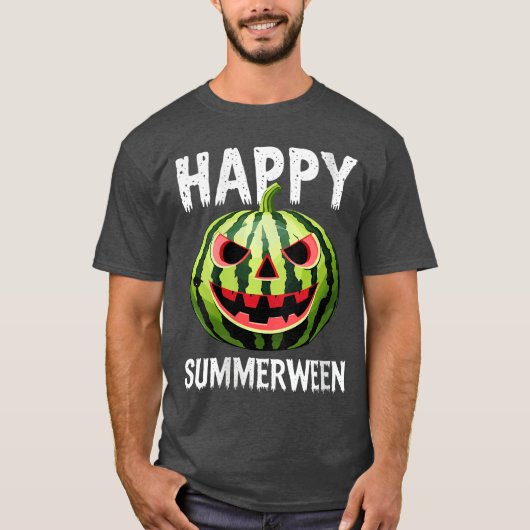 T-shirt Femme Citrouille Pastèque Jackolantern Été Hallowe (Devant)