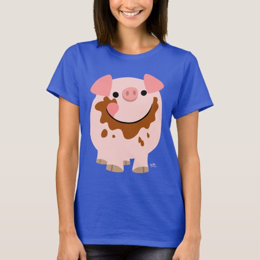 T-shirt femme cochon au chocolat mignon (Devant)
