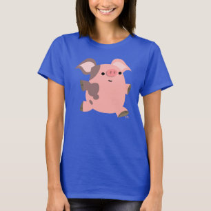 T-shirt femme cochon jote Sporty Cartoon