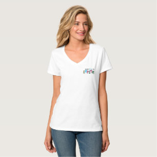 T-shirt femme col V Astronaute Minimaliste