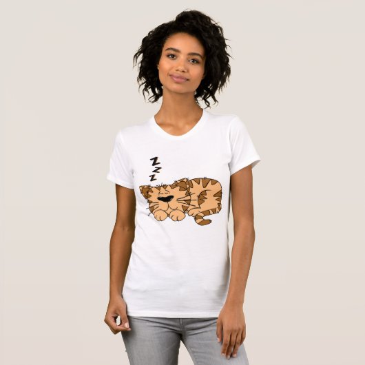 T-shirt femme couchage chat (Devant entier)