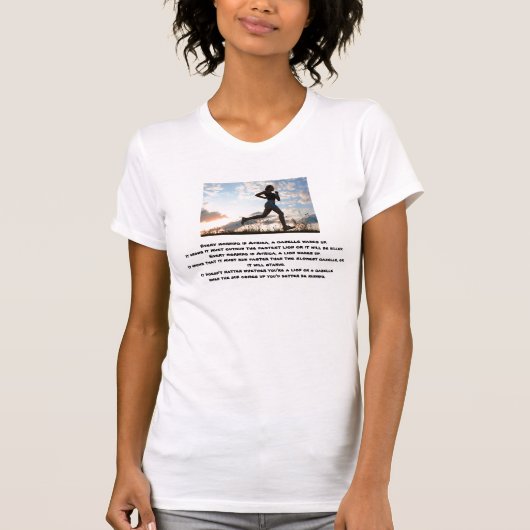 T-shirt femme-courant, chaque matin en Afrique, un gazel… (Devant)
