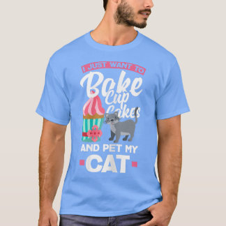 T-shirt Femme Cuisinière Cuisine de Cupcake Chat Propriéta