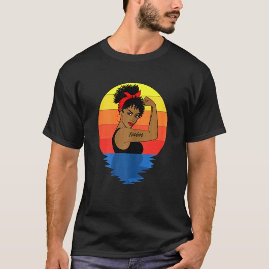 T-shirt Femme Curly Black Queen Afro afro-américaine (Devant)