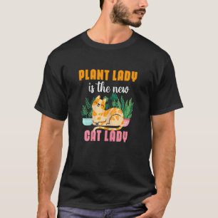 T-shirt Femme Dame aux Plantes Nouvelle Dame au Chat Jardi