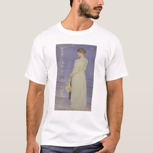 T-shirt Femme dans le blanc sur une plage, 1893 (Devant)