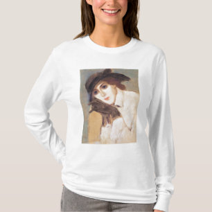 T-shirt Femme dans les gants noirs