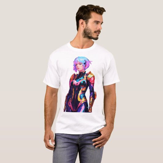 T-shirt Femme Dans Spacesuit Style Anime (Devant entier)
