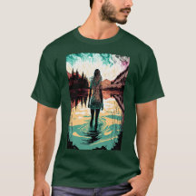 Femme dans un lac Chemise Psychédélique | Trippy 2