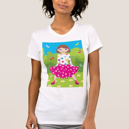T-Shirt Femme Dans Un Parc (Devant)