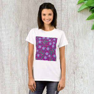 T-shirt femme d'art floral violet