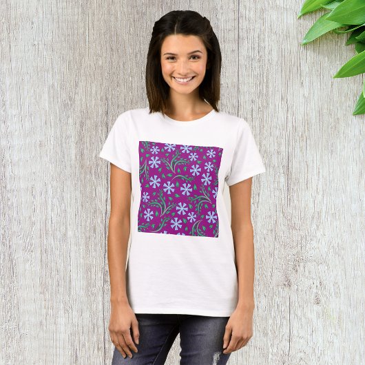 T-shirt femme d'art floral violet