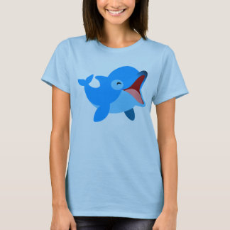 T-shirt femme dauphin jote rire caricature