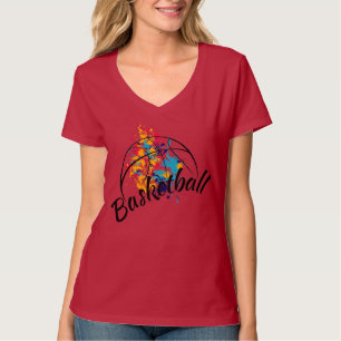 T-shirt femme de basket-ball d'aquarelle
