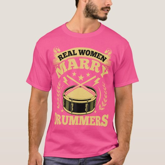T-shirt Femme De Batteur - Véritables Femmes Épousent Les  (Devant)