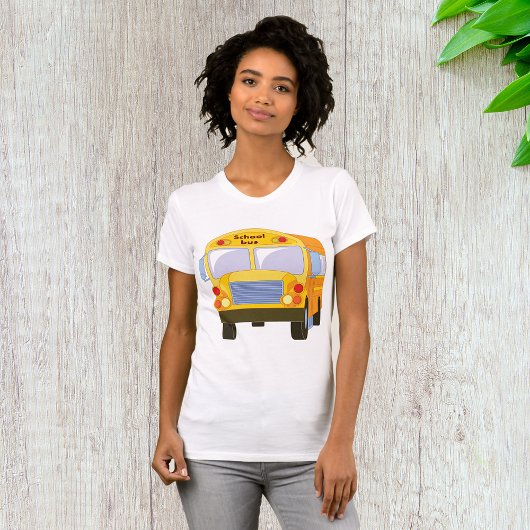 T-shirt femme de bus de l'école jaune