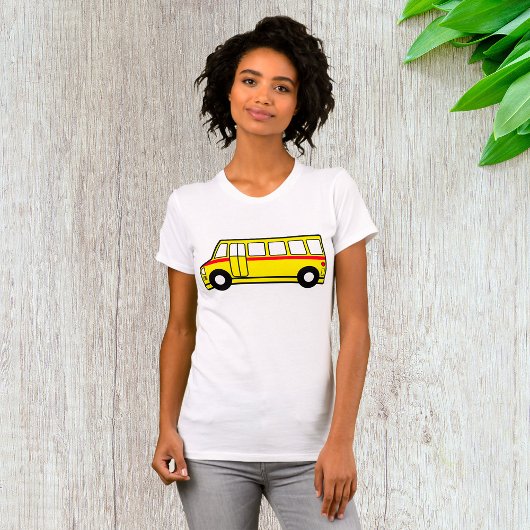 T-shirt femme de bus de l'école jaune