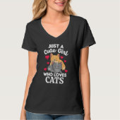 T-shirt Femme De Chat Animale Juste Une Mignonne Fille Qui (Devant)