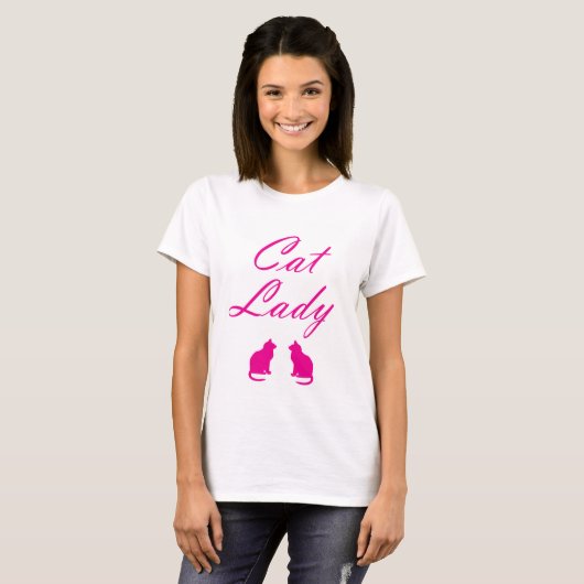 T-shirt Femme de chat rose (Devant entier)