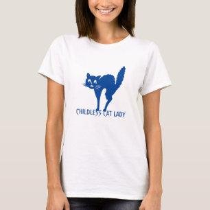 T-shirt Femme de chat sans enfant drôle chat mignon typogr