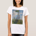 T-shirt Femme de Claude Monet avec un parasol 1875<br><div class="desc">Femme avec un parasol,  (Camille et Jean Monet),  1875</div>