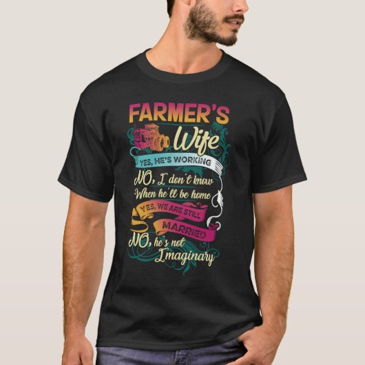 T-shirt Femme de fermier Oui Il travaille Non Je ne sais p (Devant)