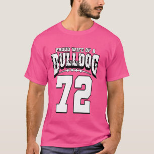 T-shirt Femme De Football De Bulldog Fière Du Joueur 72