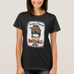 T-shirt Femme De Football Forte Et Fière, Messy Bun Bleach