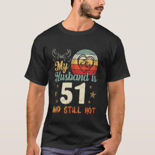 T-shirt Femme De Grand Coeur Heureuse Moi Mon Mari A 51 An
