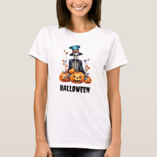 T-shirt femme de Halloween squelette